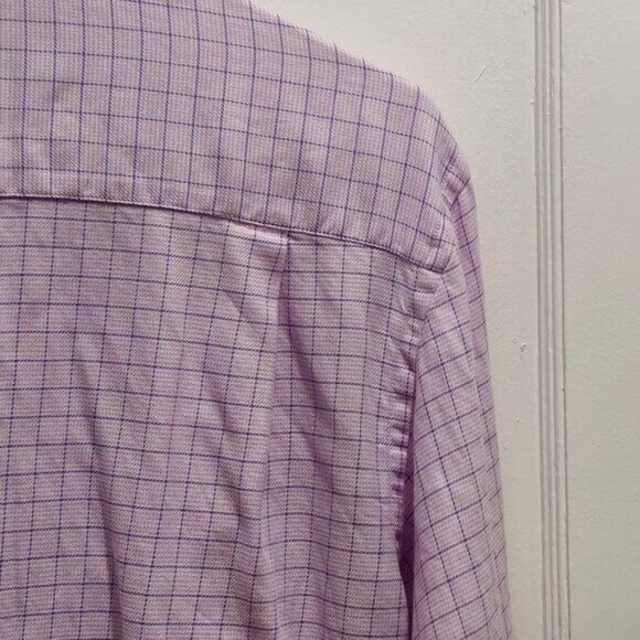 Tattersall London Long Sleeve Dress Button Shirt - 15.5  34/35 Pink with Purple - Picture 12 of 12